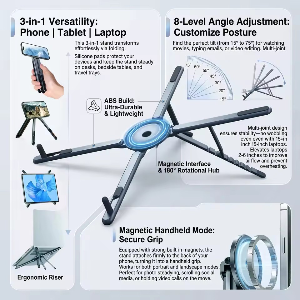 Useful Tablet Accessories - Przenośny magnetyczny uchwyt na telefon i