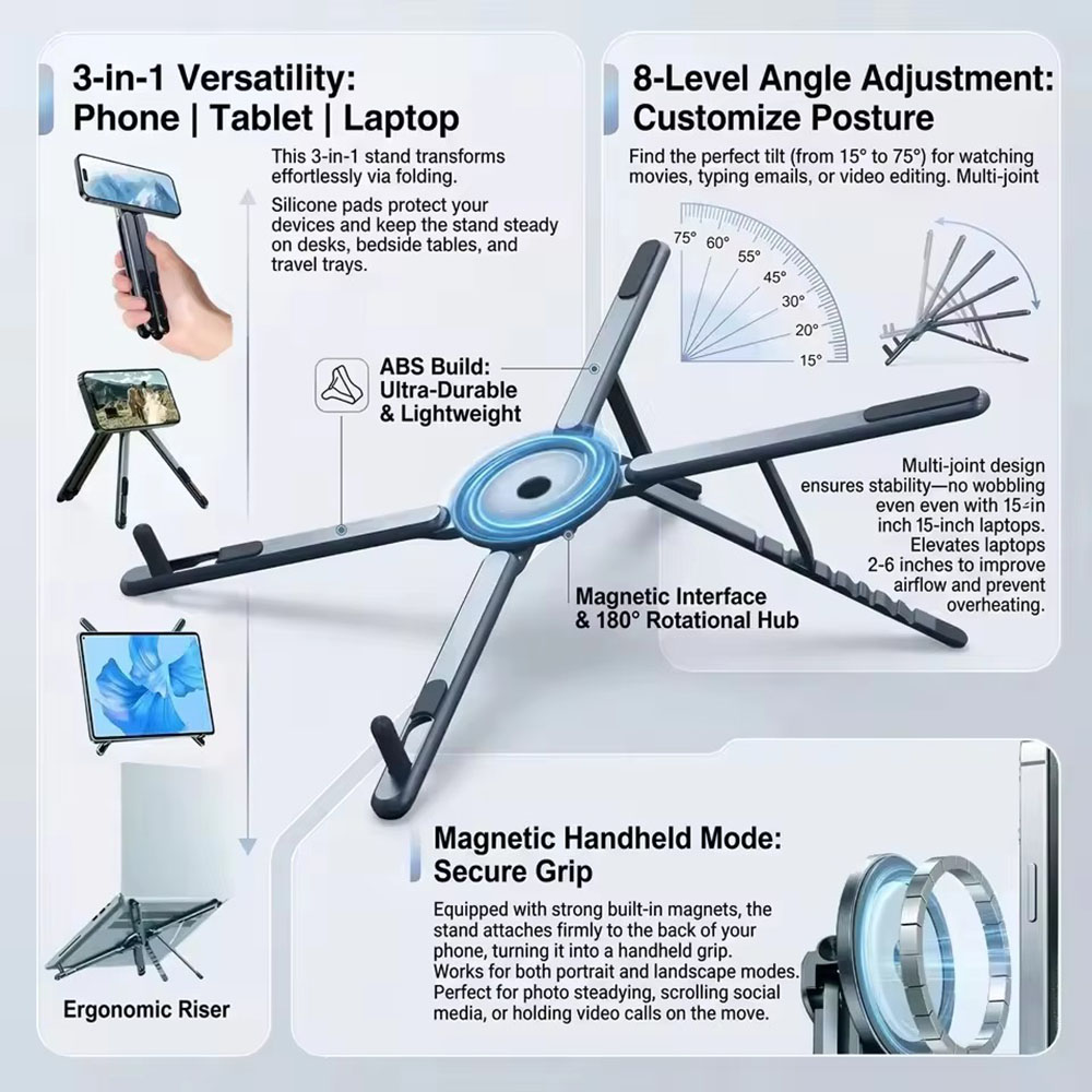Laptop Tablet Accessories - Przenośny magnetyczny uchwyt na telefon i