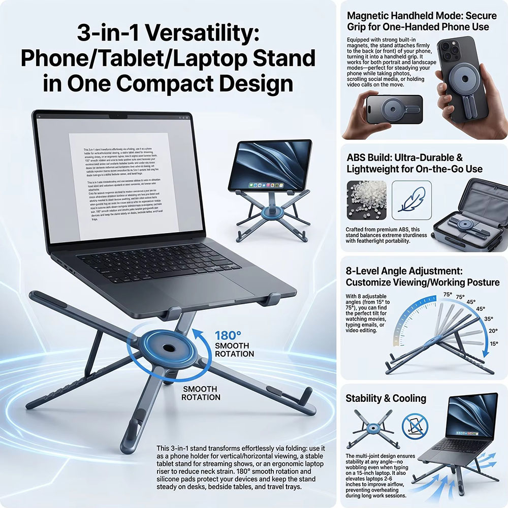 Przenośny magnetyczny uchwyt n – Laptop Tablet Accessories recenzja i cena